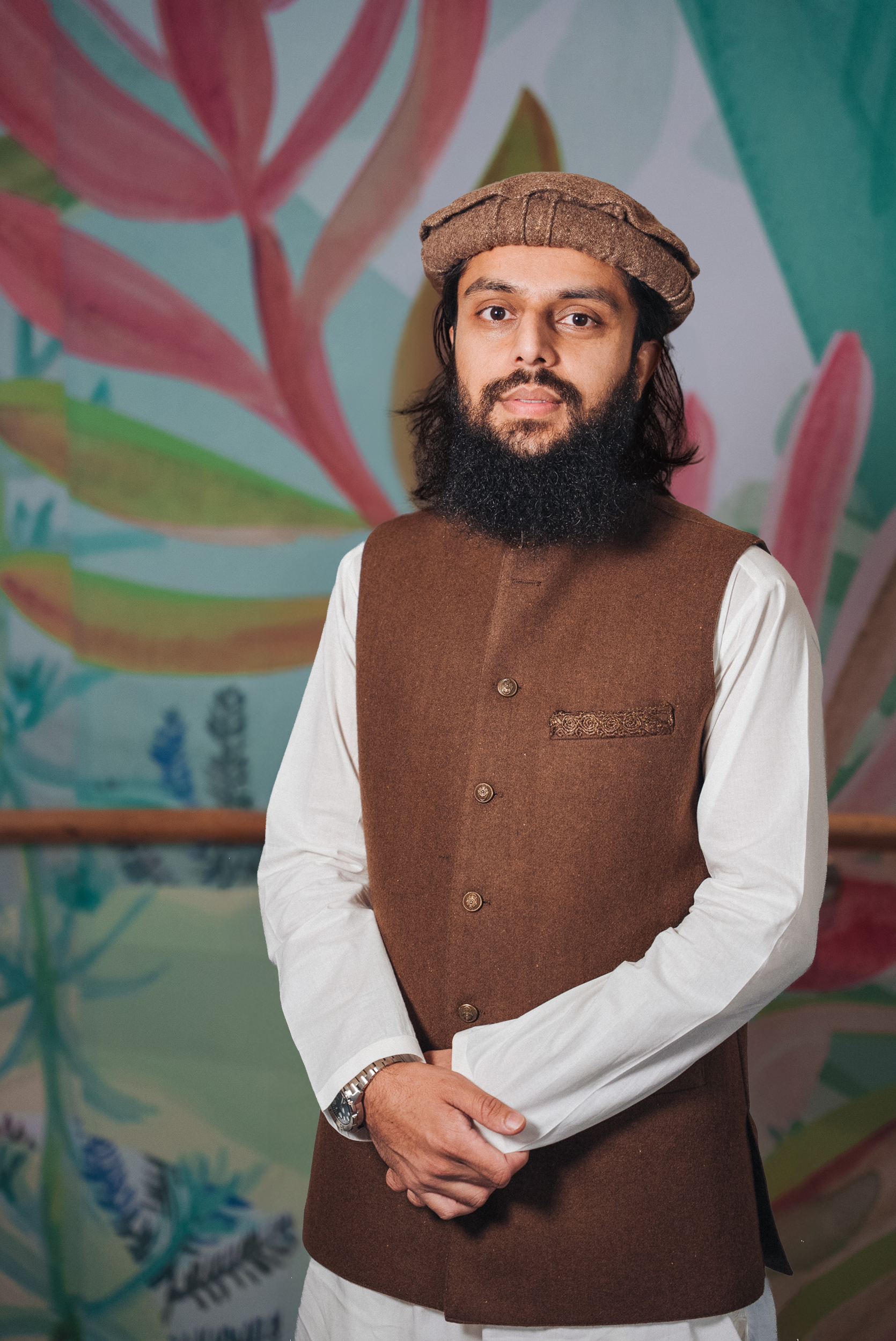 A man with a brown hat A man with a brown hat